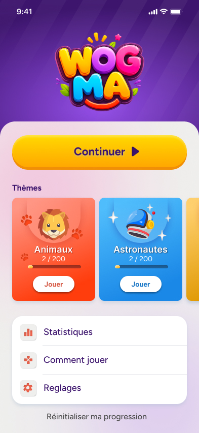 Aperçu de l'interface Wogma